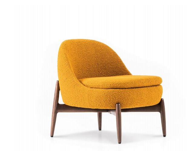 Stylish Mustard Upholstered Accent Chair